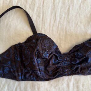 NWOT: Malia Mills Paisley print bikini Juliette Top (34 D) & Cinch bottom (8)